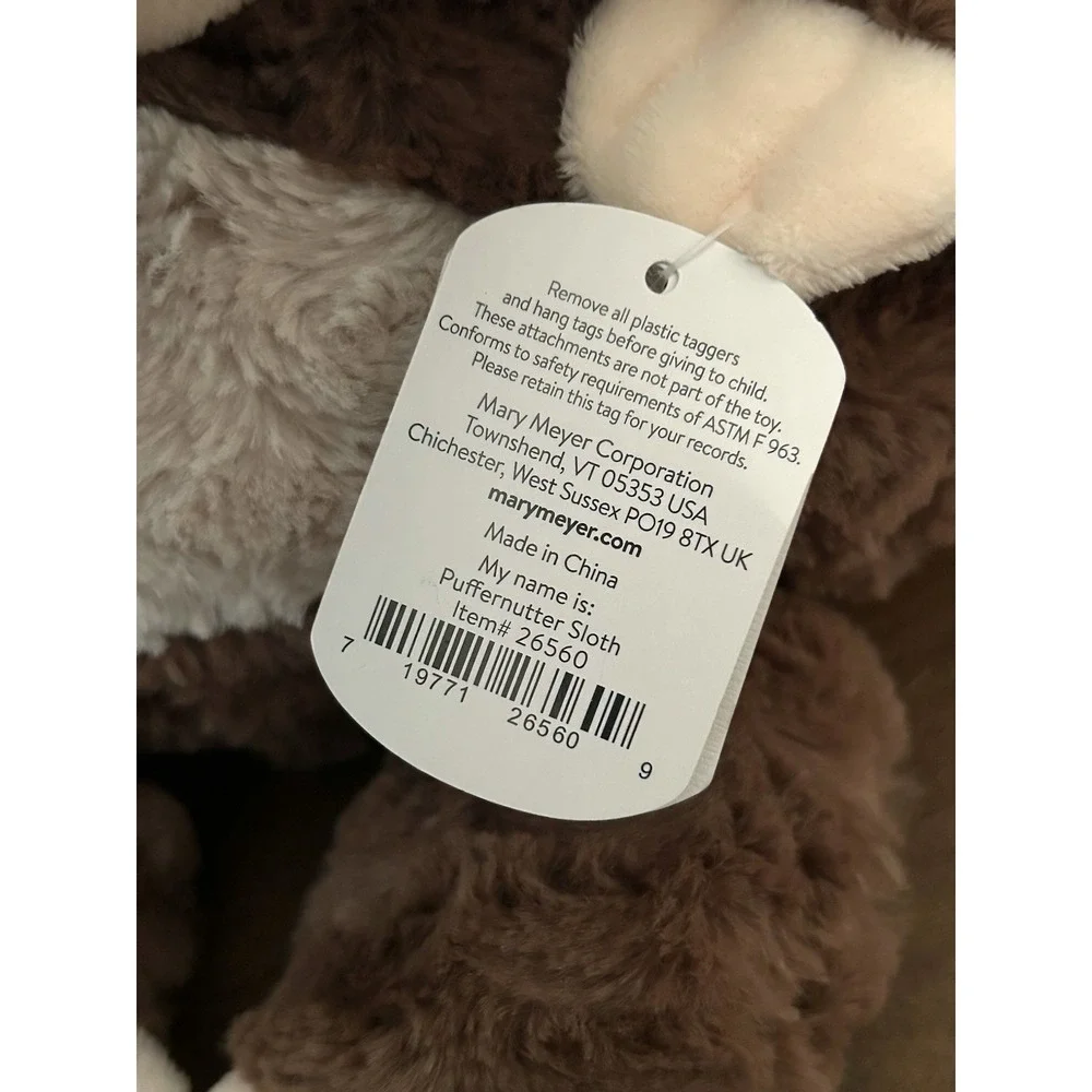 Mary Meyer Puffernutter Sloth‎ Plush  10